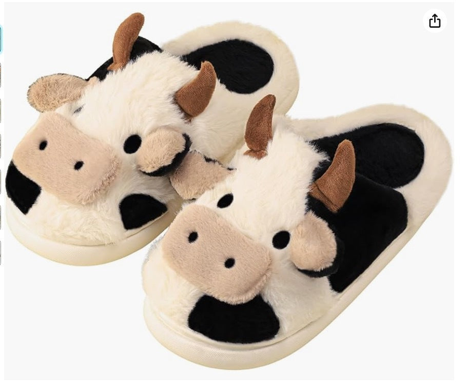 Female Cow Baotou Cotton Slippers
