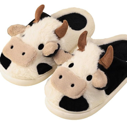 Female Cow Baotou Cotton Slippers